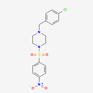 molecular formula C17H18ClN3O4S B3467915 1-(4-chlorobenzyl)-4-[(4-nitrophenyl)sulfonyl]piperazine 