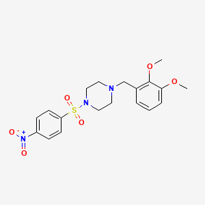 molecular formula C19H23N3O6S B3467918 1-(2,3-dimethoxybenzyl)-4-[(4-nitrophenyl)sulfonyl]piperazine 