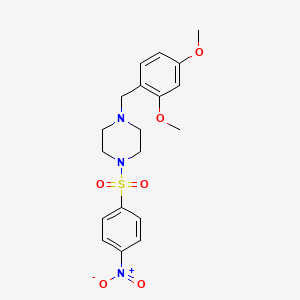 molecular formula C19H23N3O6S B3467921 1-(2,4-dimethoxybenzyl)-4-[(4-nitrophenyl)sulfonyl]piperazine 