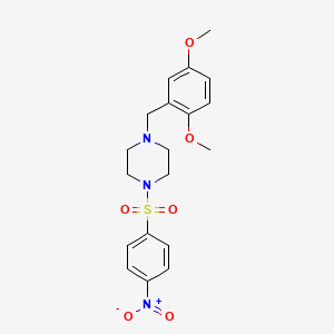 molecular formula C19H23N3O6S B3467926 1-(2,5-dimethoxybenzyl)-4-[(4-nitrophenyl)sulfonyl]piperazine 