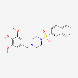 molecular formula C23H26N2O5S B3467943 2,6-dimethoxy-4-{[4-(2-naphthylsulfonyl)-1-piperazinyl]methyl}phenol 