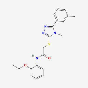 molecular formula C20H22N4O2S B3467960 N-(2-ethoxyphenyl)-2-{[4-methyl-5-(3-methylphenyl)-4H-1,2,4-triazol-3-yl]thio}acetamide 