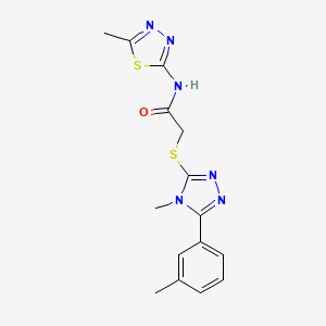 2-{[4-methyl-5-(3-methylphenyl)-4H-1,2,4-triazol-3-yl]thio}-N-(5-methyl-1,3,4-thiadiazol-2-yl)acetamide