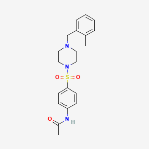 molecular formula C20H25N3O3S B3467969 N-(4-{[4-(2-methylbenzyl)-1-piperazinyl]sulfonyl}phenyl)acetamide 