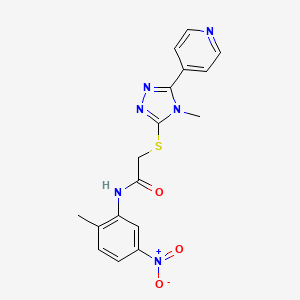 molecular formula C17H16N6O3S B3467980 N-(2-methyl-5-nitrophenyl)-2-{[4-methyl-5-(4-pyridinyl)-4H-1,2,4-triazol-3-yl]thio}acetamide 