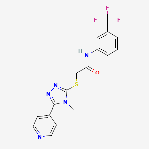 molecular formula C17H14F3N5OS B3467982 2-{[4-methyl-5-(4-pyridinyl)-4H-1,2,4-triazol-3-yl]thio}-N-[3-(trifluoromethyl)phenyl]acetamide 