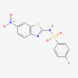 molecular formula C13H8FN3O4S2 B3468046 4-fluoro-N-(6-nitro-1,3-benzothiazol-2-yl)benzenesulfonamide 