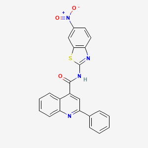 molecular formula C23H14N4O3S B3468049 N-(6-nitro-1,3-benzothiazol-2-yl)-2-phenyl-4-quinolinecarboxamide 