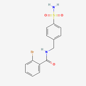 molecular formula C14H13BrN2O3S B3468066 N-[4-(aminosulfonyl)benzyl]-2-bromobenzamide 