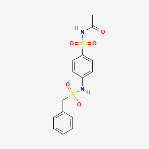 molecular formula C15H16N2O5S2 B3468099 N-({4-[(benzylsulfonyl)amino]phenyl}sulfonyl)acetamide 