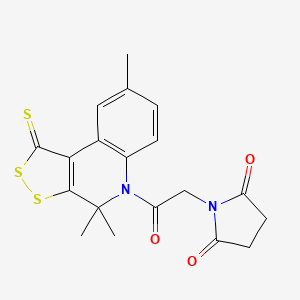 1-[2-oxo-2-(4,4,8-trimethyl-1-thioxo-1,4-dihydro-5H-[1,2]dithiolo[3,4-c]quinolin-5-yl)ethyl]-2,5-pyrrolidinedione