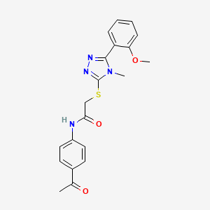 molecular formula C20H20N4O3S B3468144 N-(4-acetylphenyl)-2-{[5-(2-methoxyphenyl)-4-methyl-4H-1,2,4-triazol-3-yl]thio}acetamide 