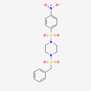 molecular formula C17H19N3O6S2 B3468182 1-(benzylsulfonyl)-4-[(4-nitrophenyl)sulfonyl]piperazine 