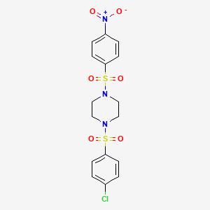 1-[(4-chlorophenyl)sulfonyl]-4-[(4-nitrophenyl)sulfonyl]piperazine