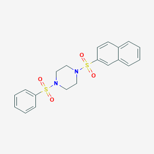 molecular formula C20H20N2O4S2 B3468199 1-(2-naphthylsulfonyl)-4-(phenylsulfonyl)piperazine 