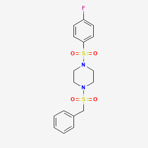 molecular formula C17H19FN2O4S2 B3468208 1-(benzylsulfonyl)-4-[(4-fluorophenyl)sulfonyl]piperazine 