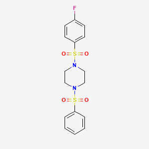 molecular formula C16H17FN2O4S2 B3468219 1-[(4-fluorophenyl)sulfonyl]-4-(phenylsulfonyl)piperazine 