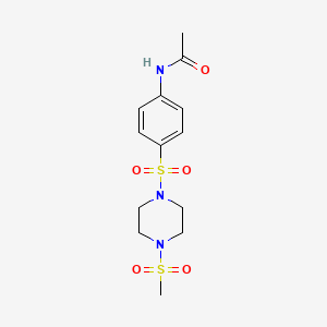 molecular formula C13H19N3O5S2 B3468230 N-(4-{[4-(methylsulfonyl)-1-piperazinyl]sulfonyl}phenyl)acetamide 