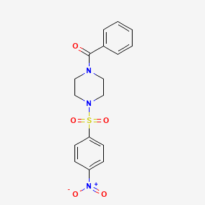 molecular formula C17H17N3O5S B3468233 1-benzoyl-4-[(4-nitrophenyl)sulfonyl]piperazine 