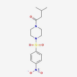 molecular formula C15H21N3O5S B3468234 1-(3-methylbutanoyl)-4-[(4-nitrophenyl)sulfonyl]piperazine 