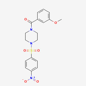 molecular formula C18H19N3O6S B3468244 1-(3-methoxybenzoyl)-4-[(4-nitrophenyl)sulfonyl]piperazine 