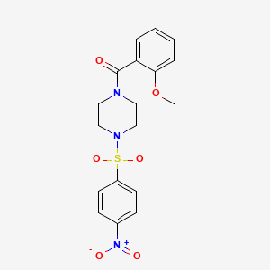 molecular formula C18H19N3O6S B3468249 1-(2-methoxybenzoyl)-4-[(4-nitrophenyl)sulfonyl]piperazine 