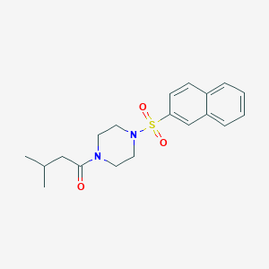 molecular formula C19H24N2O3S B3468258 1-(3-methylbutanoyl)-4-(2-naphthylsulfonyl)piperazine 