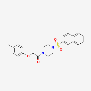 molecular formula C23H24N2O4S B3468278 1-[(4-methylphenoxy)acetyl]-4-(2-naphthylsulfonyl)piperazine 