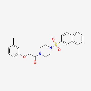 molecular formula C23H24N2O4S B3468285 1-[(3-methylphenoxy)acetyl]-4-(2-naphthylsulfonyl)piperazine 