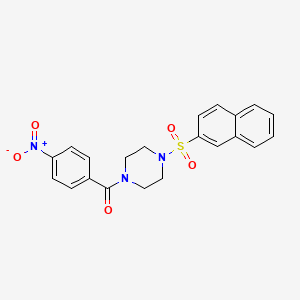 molecular formula C21H19N3O5S B3468290 1-(2-naphthylsulfonyl)-4-(4-nitrobenzoyl)piperazine 