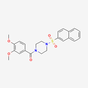 molecular formula C23H24N2O5S B3468321 1-(3,4-dimethoxybenzoyl)-4-(2-naphthylsulfonyl)piperazine 