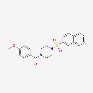 molecular formula C22H22N2O4S B3468326 1-(4-methoxybenzoyl)-4-(2-naphthylsulfonyl)piperazine 