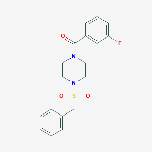 molecular formula C18H19FN2O3S B3468336 1-(benzylsulfonyl)-4-(3-fluorobenzoyl)piperazine 