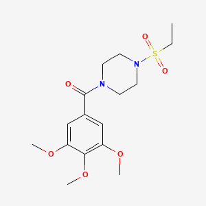 molecular formula C16H24N2O6S B3468359 1-(ethylsulfonyl)-4-(3,4,5-trimethoxybenzoyl)piperazine 