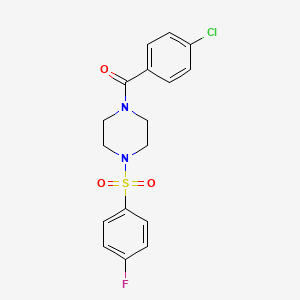 molecular formula C17H16ClFN2O3S B3468368 1-(4-chlorobenzoyl)-4-[(4-fluorophenyl)sulfonyl]piperazine 