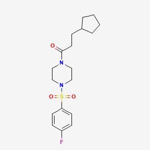 molecular formula C18H25FN2O3S B3468373 1-(3-cyclopentylpropanoyl)-4-[(4-fluorophenyl)sulfonyl]piperazine 