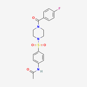 molecular formula C19H20FN3O4S B3468403 N-(4-{[4-(4-fluorobenzoyl)-1-piperazinyl]sulfonyl}phenyl)acetamide 