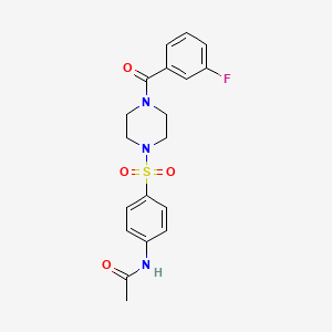 molecular formula C19H20FN3O4S B3468408 N-(4-{[4-(3-fluorobenzoyl)-1-piperazinyl]sulfonyl}phenyl)acetamide 