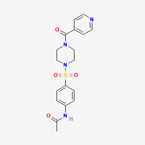 molecular formula C18H20N4O4S B3468418 N-{4-[(4-isonicotinoyl-1-piperazinyl)sulfonyl]phenyl}acetamide 