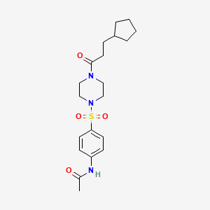 molecular formula C20H29N3O4S B3468423 N-(4-{[4-(3-cyclopentylpropanoyl)-1-piperazinyl]sulfonyl}phenyl)acetamide 