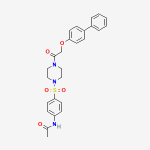 molecular formula C26H27N3O5S B3468432 N-[4-({4-[2-(4-biphenylyloxy)acetyl]-1-piperazinyl}sulfonyl)phenyl]acetamide 