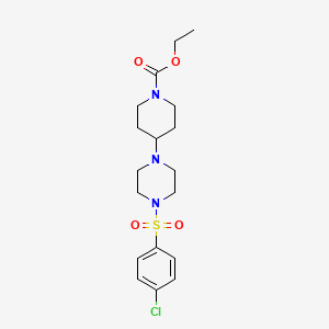 ethyl 4-{4-[(4-chlorophenyl)sulfonyl]-1-piperazinyl}-1-piperidinecarboxylate