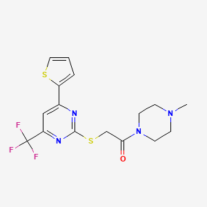 2-{[2-(4-methyl-1-piperazinyl)-2-oxoethyl]thio}-4-(2-thienyl)-6-(trifluoromethyl)pyrimidine