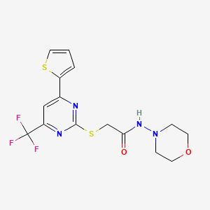 molecular formula C15H15F3N4O2S2 B3468495 N-4-morpholinyl-2-{[4-(2-thienyl)-6-(trifluoromethyl)-2-pyrimidinyl]thio}acetamide 