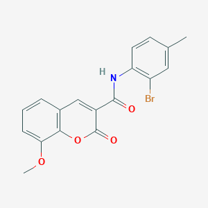 molecular formula C18H14BrNO4 B3468514 N-(2-bromo-4-methylphenyl)-8-methoxy-2-oxo-2H-chromene-3-carboxamide 