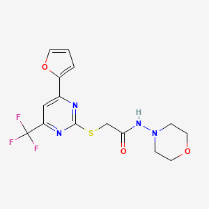 2-{[4-(2-furyl)-6-(trifluoromethyl)-2-pyrimidinyl]thio}-N-4-morpholinylacetamide