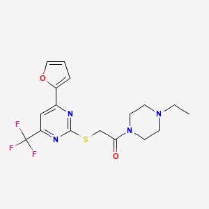 2-{[2-(4-ethyl-1-piperazinyl)-2-oxoethyl]thio}-4-(2-furyl)-6-(trifluoromethyl)pyrimidine