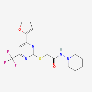 2-{[4-(2-furyl)-6-(trifluoromethyl)-2-pyrimidinyl]thio}-N-1-piperidinylacetamide