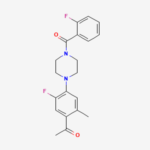 1-{5-fluoro-4-[4-(2-fluorobenzoyl)-1-piperazinyl]-2-methylphenyl}ethanone