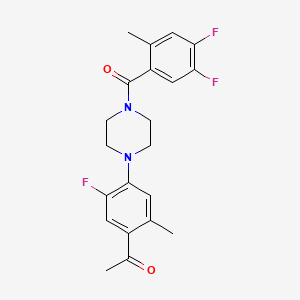 molecular formula C21H21F3N2O2 B3468558 1-{4-[4-(4,5-difluoro-2-methylbenzoyl)-1-piperazinyl]-5-fluoro-2-methylphenyl}ethanone 